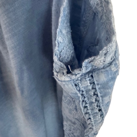 Sundance Older Blue Lace Trim V Neck Sleeveless Henley Top Women's  Sm Loose fit - Picture 8 of 8